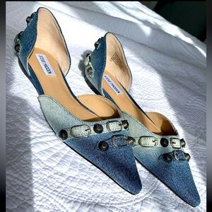 Steve Madden Blue Gradient Denim Pointed Toe Flats